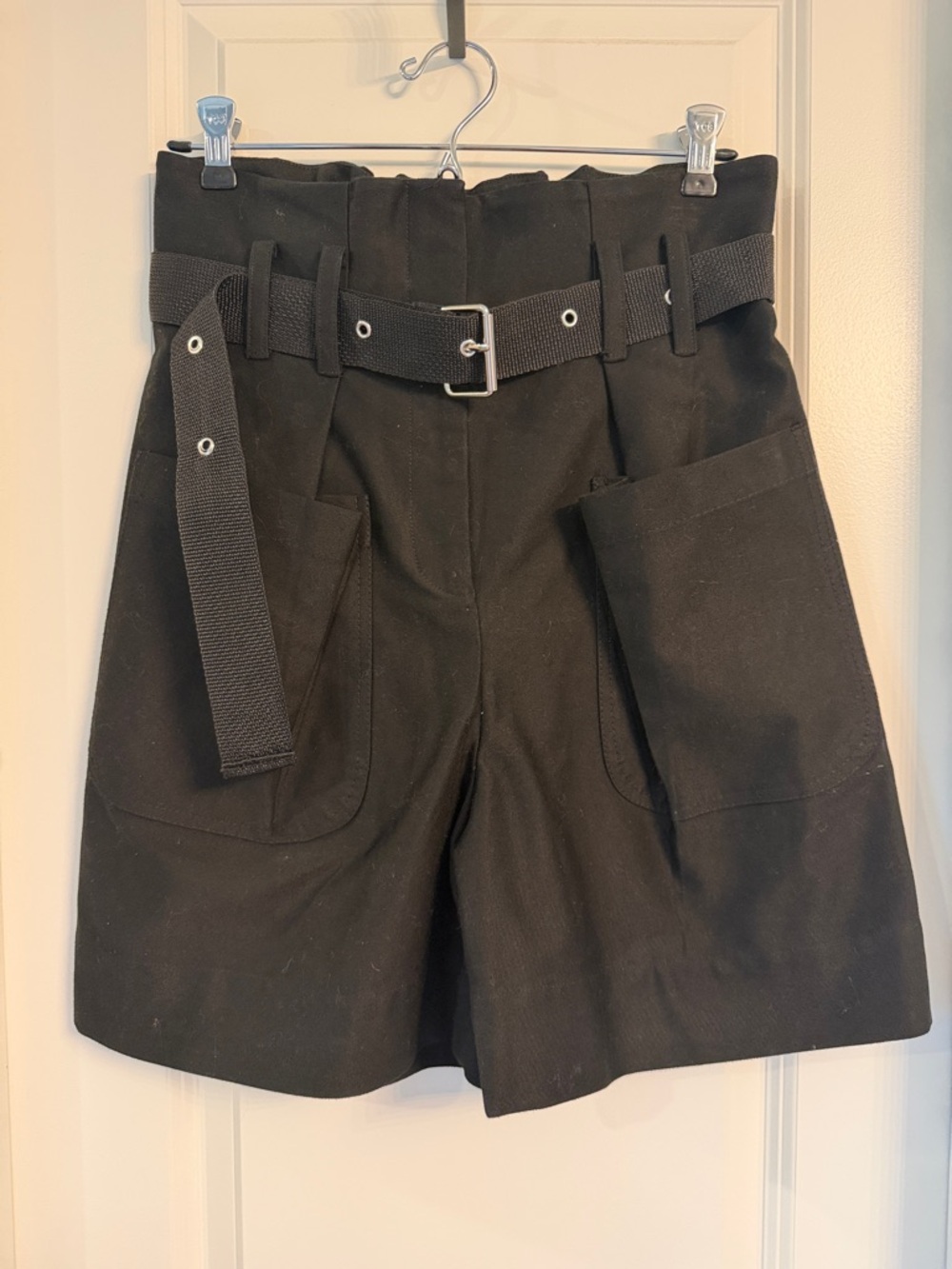 Caron Callahan Black Devon Shorts - High-Waist Utility